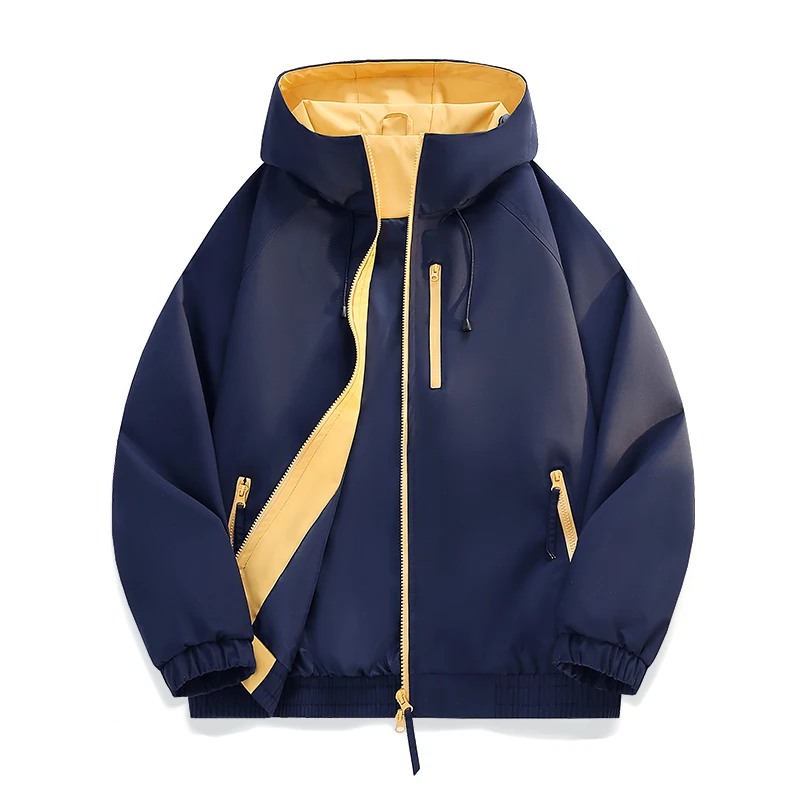High-Quality Stylish Couple's Jacket Autumn New Arrival Three-Proof Hood Color Block Early Autumn Jacket Outerwear