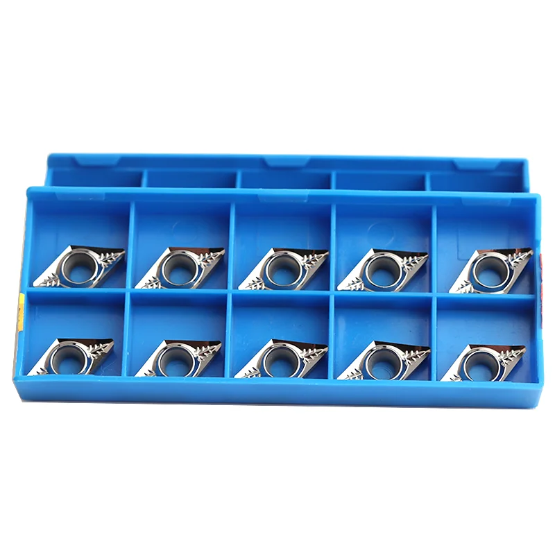 10PCS DCGT070202 DCGT070204 DCGT11T302 DCGT11T304 DCGT11T308 AK H01 카바이드 인서트 알루미늄 용 CNC 선반 커터 터닝 도구