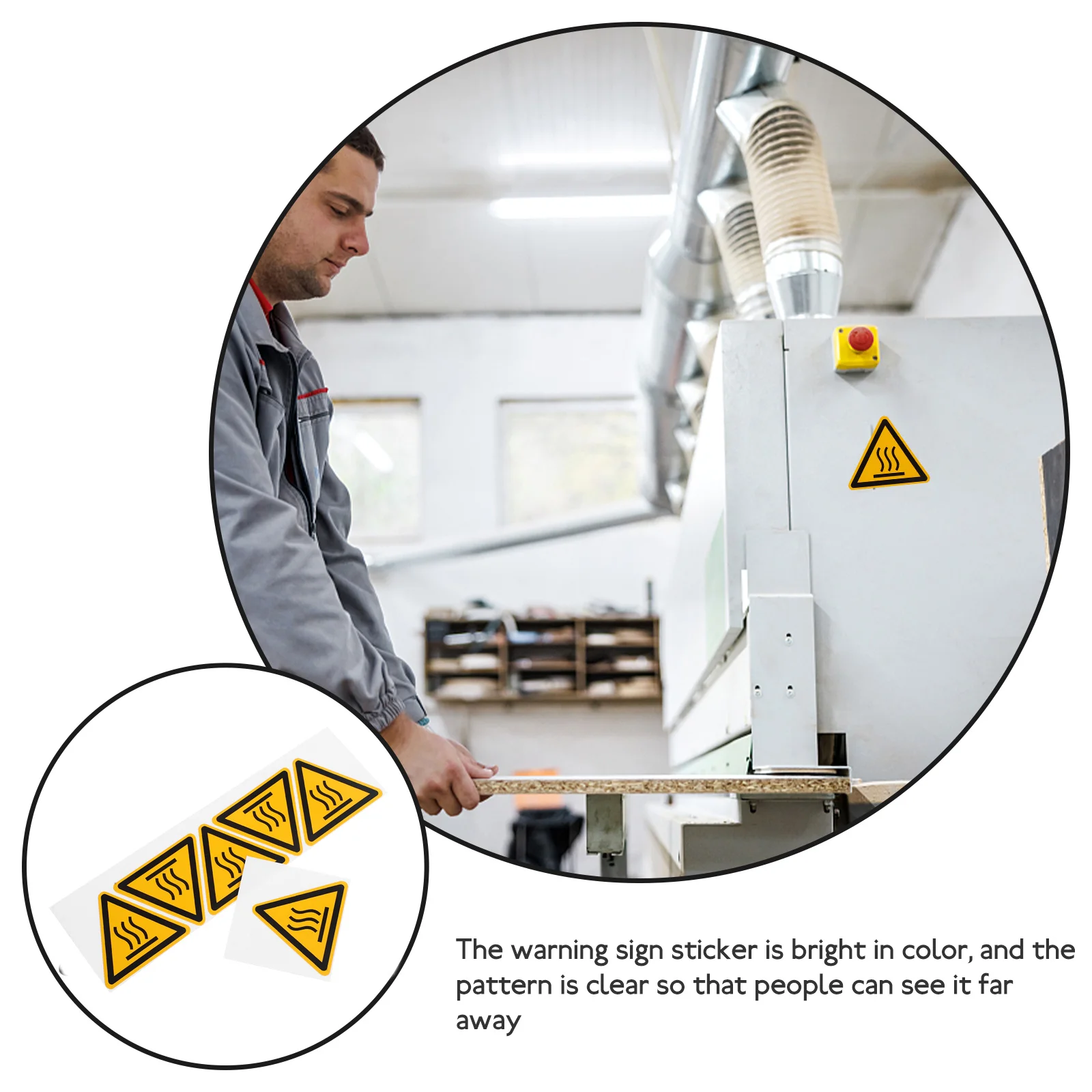 

6 Pieces Warning Labels High Temperature Stickers Safety Signs Scald Sign Label Decals Material Scald Decals