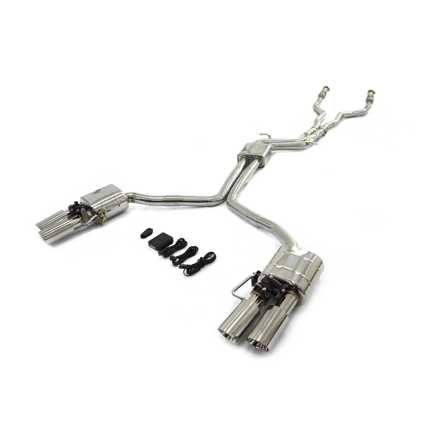 

ING Exhaust System Stainless Steel Performance Catback Resonant Tube for AUDI S4 S5 B8 4.2L Muffler Auto Modification Valve