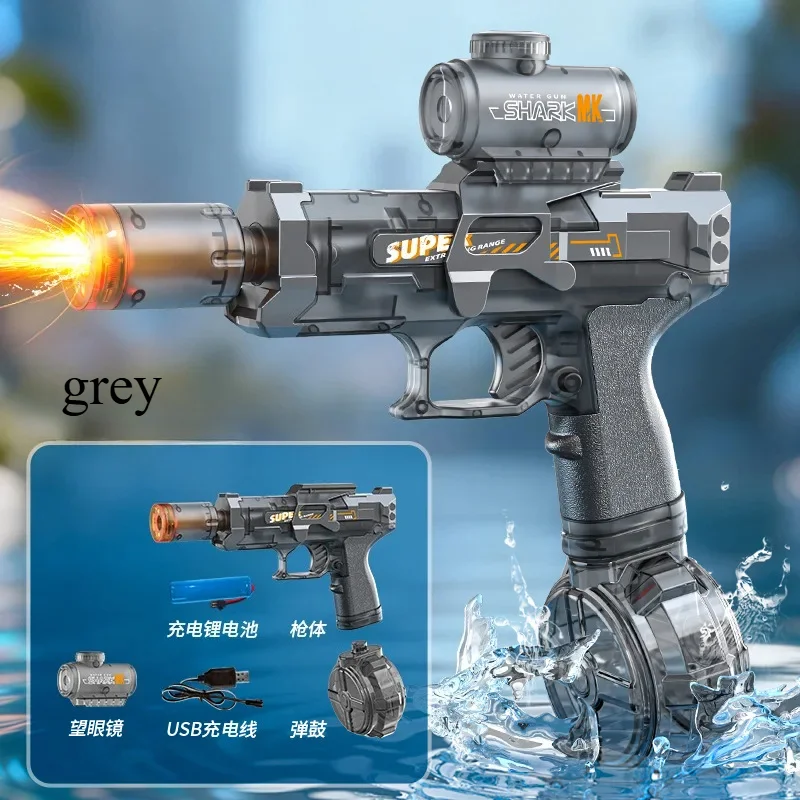 

Автоматический электрический водяной пистолет с непрерывной стрельбой и подсветкой, для стрельбы на дальние дистанции, игрушка для бассейна, подарок