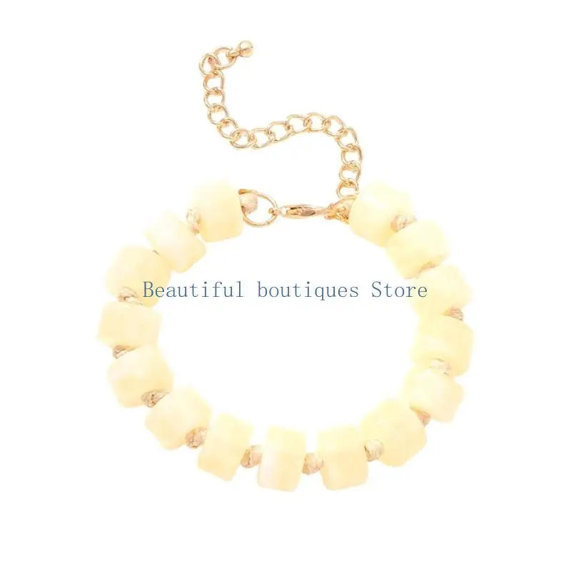 U4LF Single-Strand Beaded Bracelet with Translucent-Look Resin Beads, Lobster Clasp and Coordinated Gold-Tone Hardware