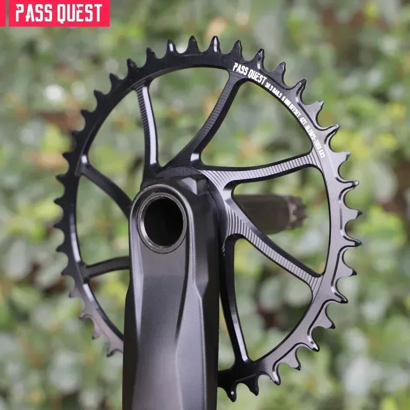 PASS QUEST -(6MM OFFSET) for DUB AXS BLACK  SILVER ROUND NARROW WIDE CHAINRING  AXS 12 speed chain for MTB