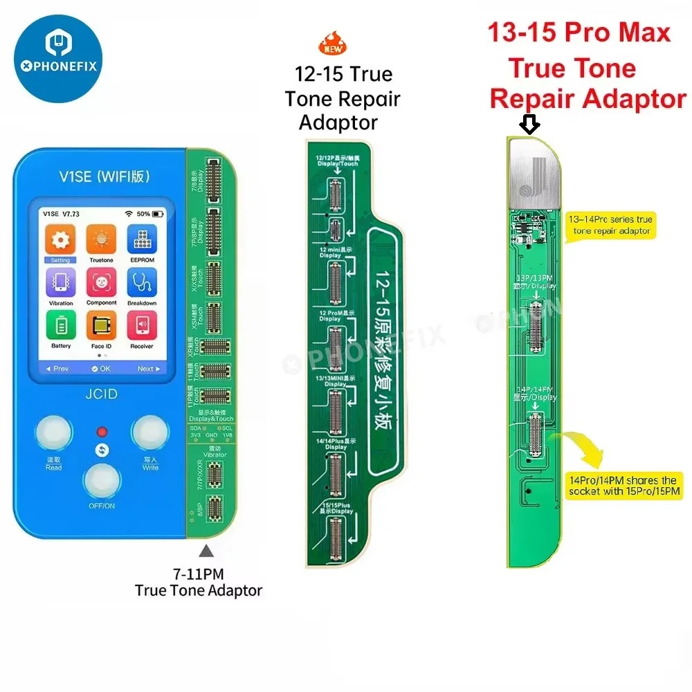 JCID 13 14 15 серии Адаптер для ремонта экрана True Tone для iPhone без оригинального ремонта экрана, используемый с V1SE WIFI V1S Pro