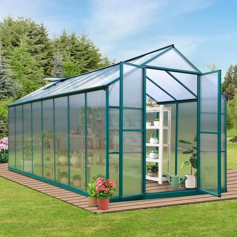 

Polycarbonate Greenhouse Kit Outsides, 8FT x 16FT Polycarbonate Greenhouse, Greenhouses for Outdoors, Greenhouses