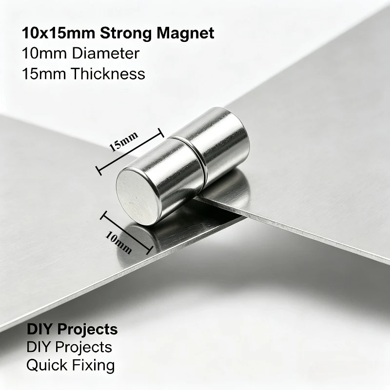 10x15mm Small Round NdFeB Permanent Magnet for Household Refrigerator Office Document Fixing DIY Craft 10*15mm