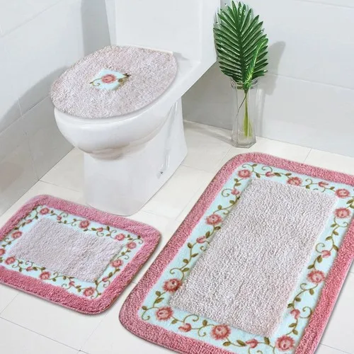 Inco Home Rose Toilet Seat Pad Square 3'lü 60x100 cm Pink Double Color