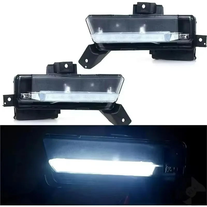 

2pcs for Car Left Right LED DRL Fog Lights Running Light Clear Lens White LED Daytime SS 2016 2017 2018