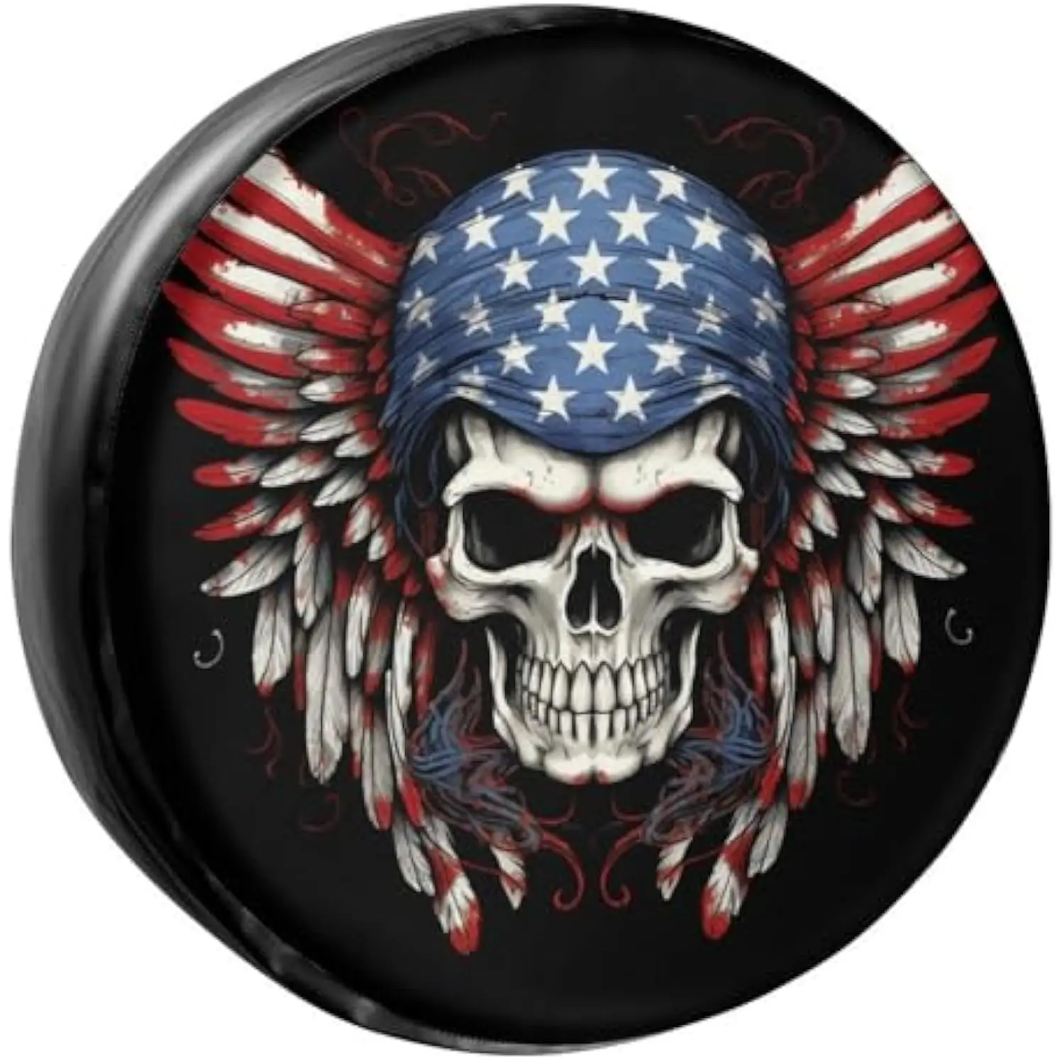 

American Flag Skull Spare Tire Cover Waterproof PU Leather Wheel Protector for RV SUV Truck Camper