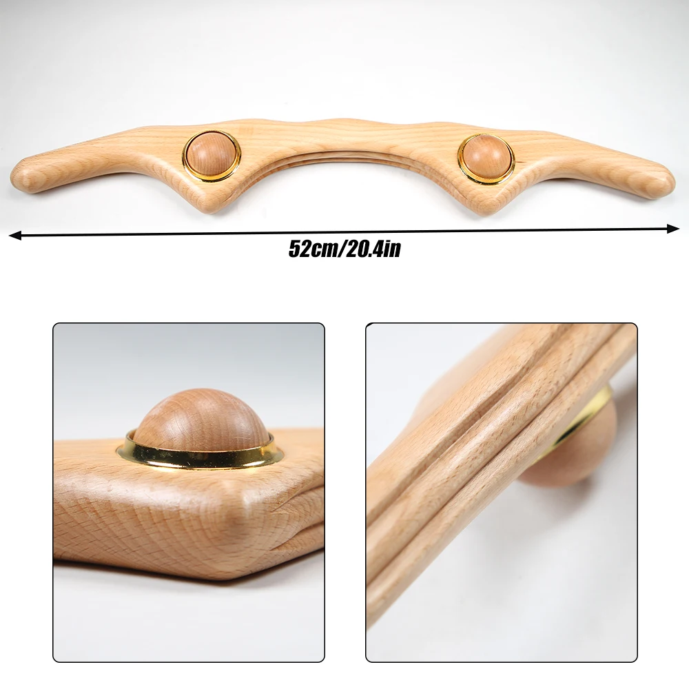 Wooden Massage Stick Wood Gua Sha Tools for Back and Head Relaxing Scrapping on Muscle and Whole Body Lymphatic Drainage Tool