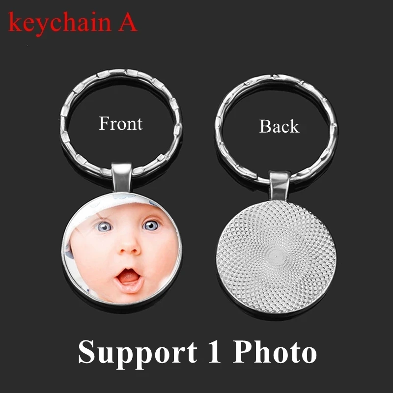 Custom Keychain Customize Photo Company Logo Text Personality Key Chain Key Rings Personalized Wedding Jewelry Anniversary Gift