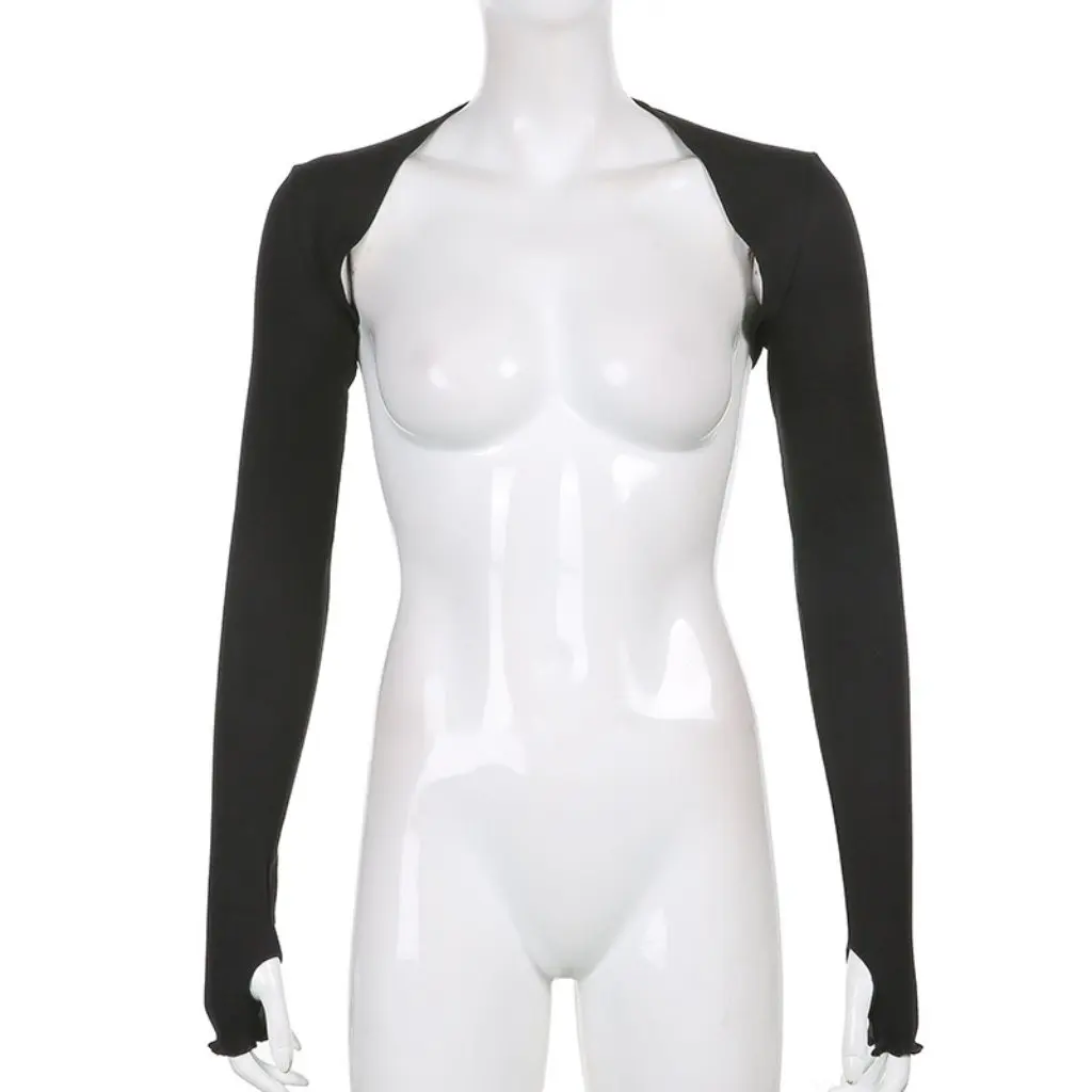 

Women's Slim Long Sleeve Sunscreen Jacket Ultra-Short Solid Color European American Fashion Summer New