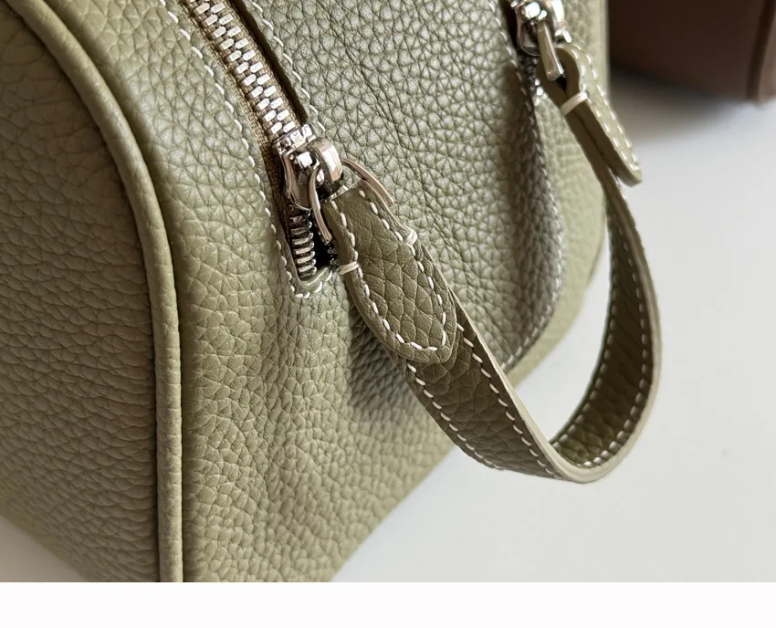 Erstklassige Kosmetiktasche aus Rindsleder für Damen, Hochwertige Tragbare Reise-Kosmetiktasche mit Großer Kapazität, Weiche Luxus-Toilettentasche – Detail 23