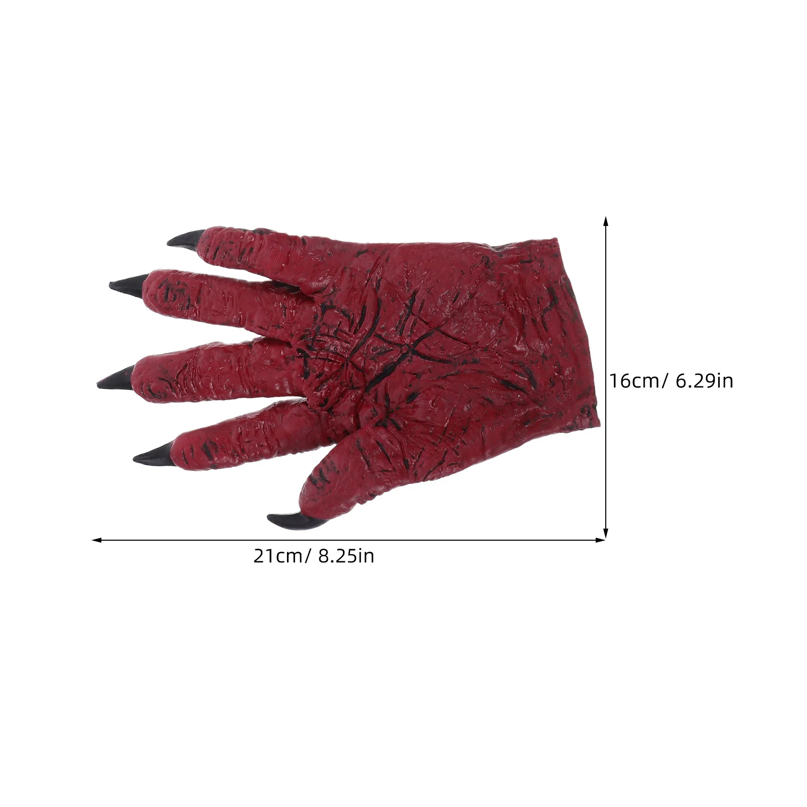 1 par de accesorios de fiesta de disfraces de Halloween del diablo, guantes con pata de lobo y demonio, uñas largas, garra de látex, manos, Cosplay, juego de rol, mascarada