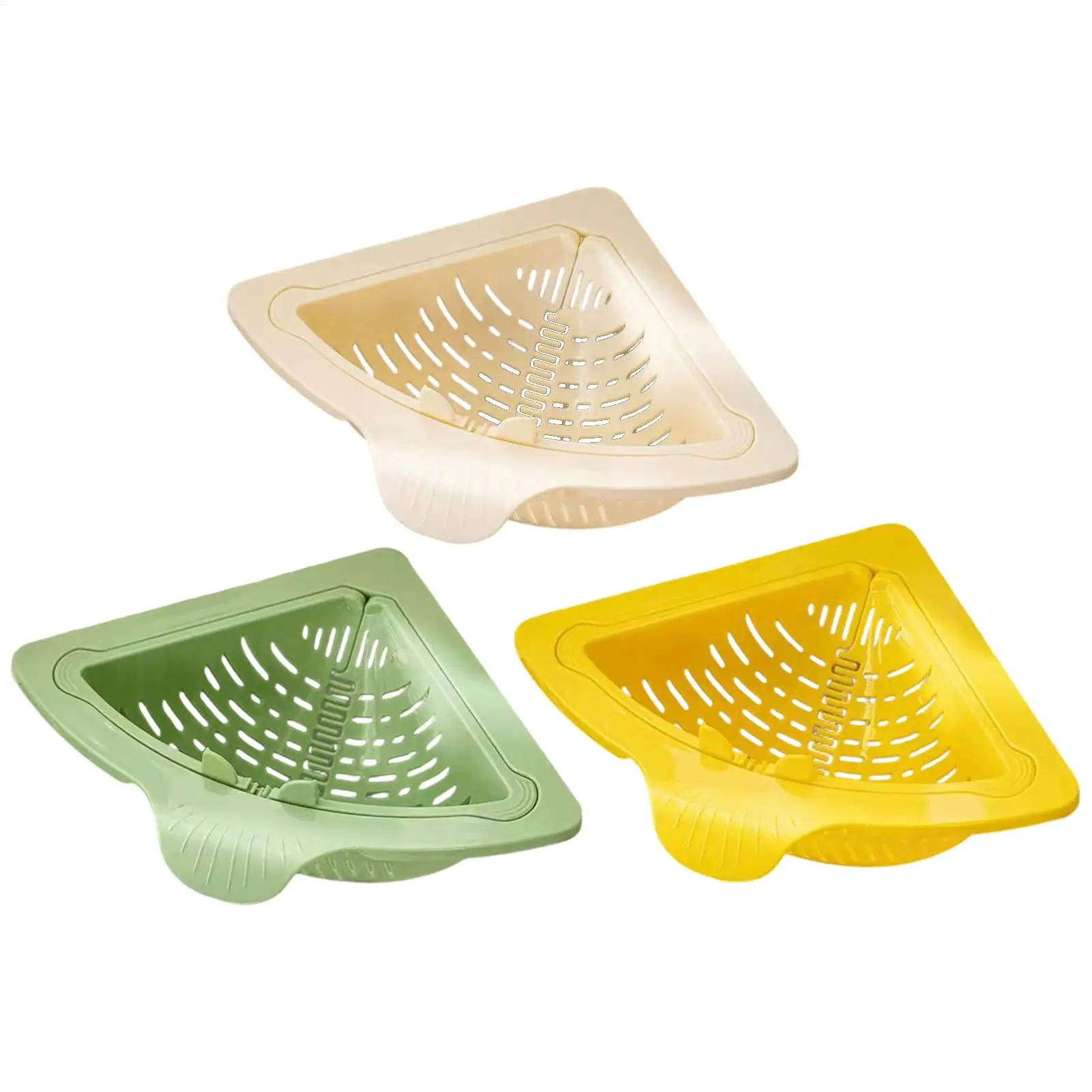 

No-drill triangle Sink Basket Detachable Filter, Space-Saving Drain Basket,Food Waste Drainage Magnetic Sponge Holder Anti-Clog