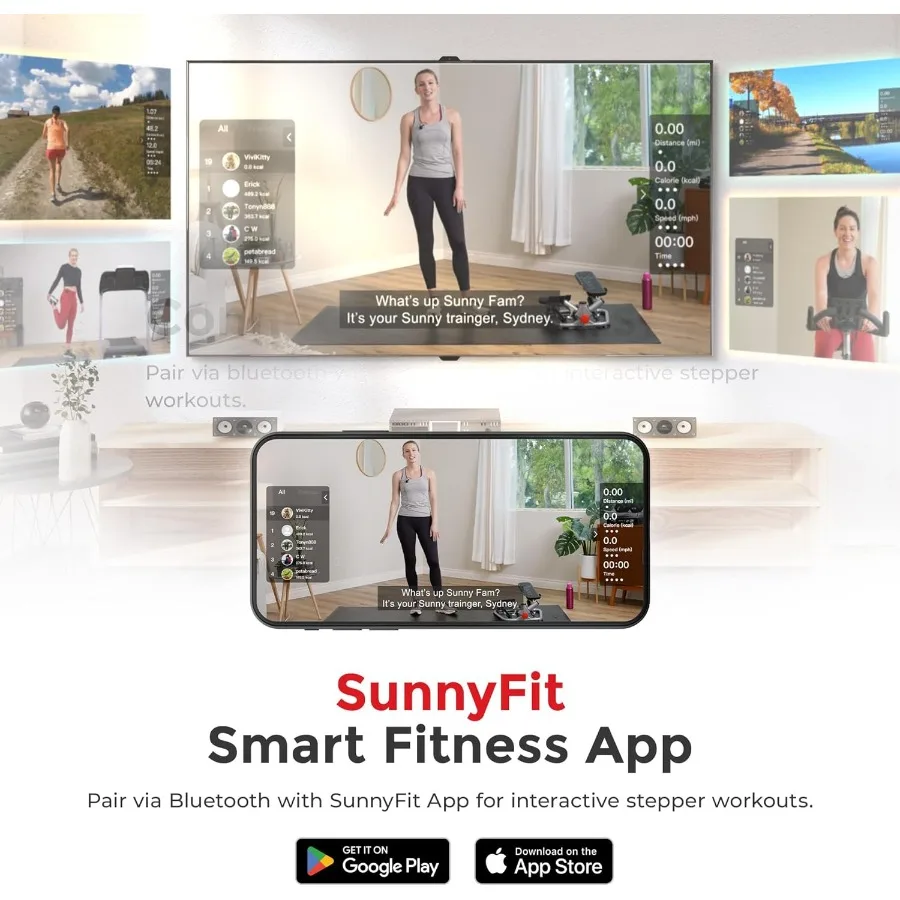 2-in-1 Premium Power Stepper mit Widerstandsbändern, stoßfestes Cardio, platzsparend, höhenverstellbar