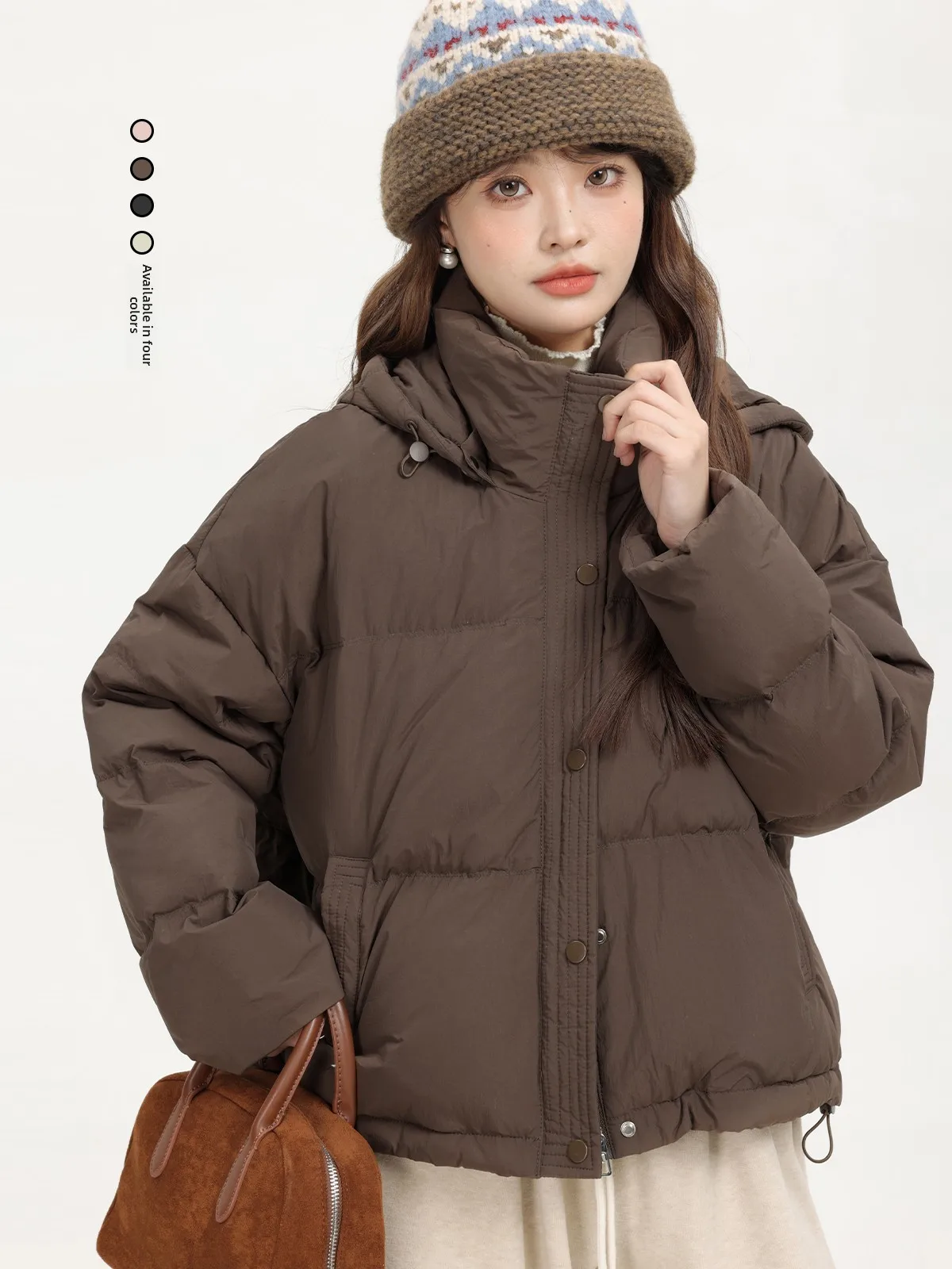 Xinmon American Sle Lightweight Warm Puffer Jaet Women's Loose Fit Bread Coat Winter Outerwear with Hood Straight Tube