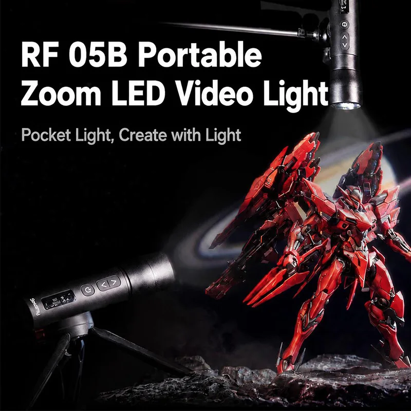 SmallRig 5785 RF 05B LED Photography Flashlight 2600mAh 1900K-8000K Fill Ambient Light with 12 Pattern Light Filters Video Light