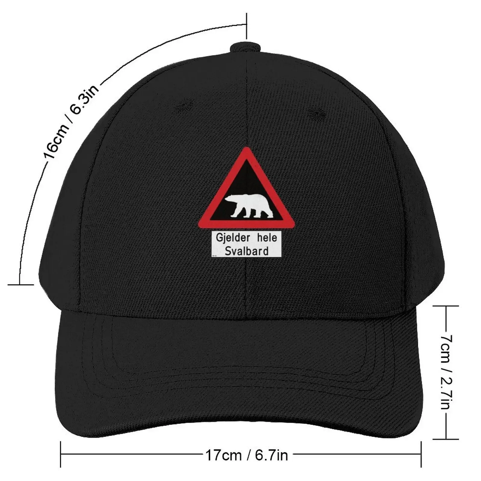 Svalbard Beware of Polar Bears Sign - Gjelder hele Svalbard Baseball Cap Cosplay Hat Luxury Brand Baseball Men Women's