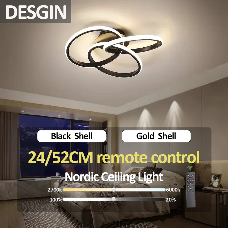 Nordic LED Ceiling Light Simple Art Circle Bedroom Ceiling Light Living Room Corridor Foyer Indoor Decorative Lightingixtures