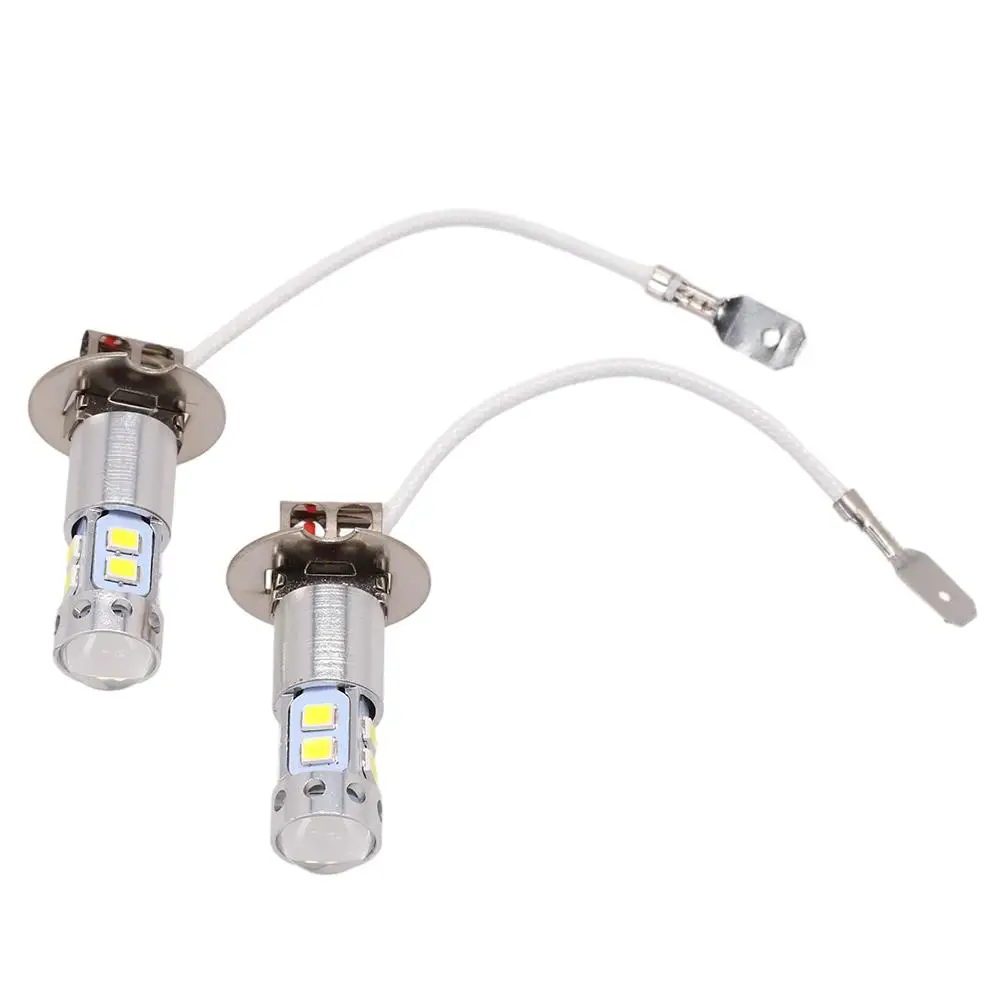 2pcs H3 LED Bulb Car Light High Quality DC 12V /24V Fog Driving Lights High Low Beam 100W 3000K Yellow 360° Beam Angle Fog Light