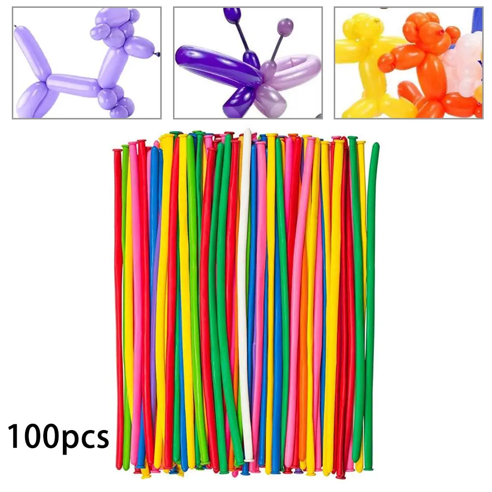 100pcs Colorful Twisting Balloons MagicLong Strip Latex 260Q Ballon Mixed Color For Birthday Party Wedding Decor Animal Modeling