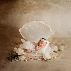 Clothes for Baby Girl Beautiful Backless Lace Dress Newborn Photography Outfits Crown Tiara Oil Painting Background Photo Props