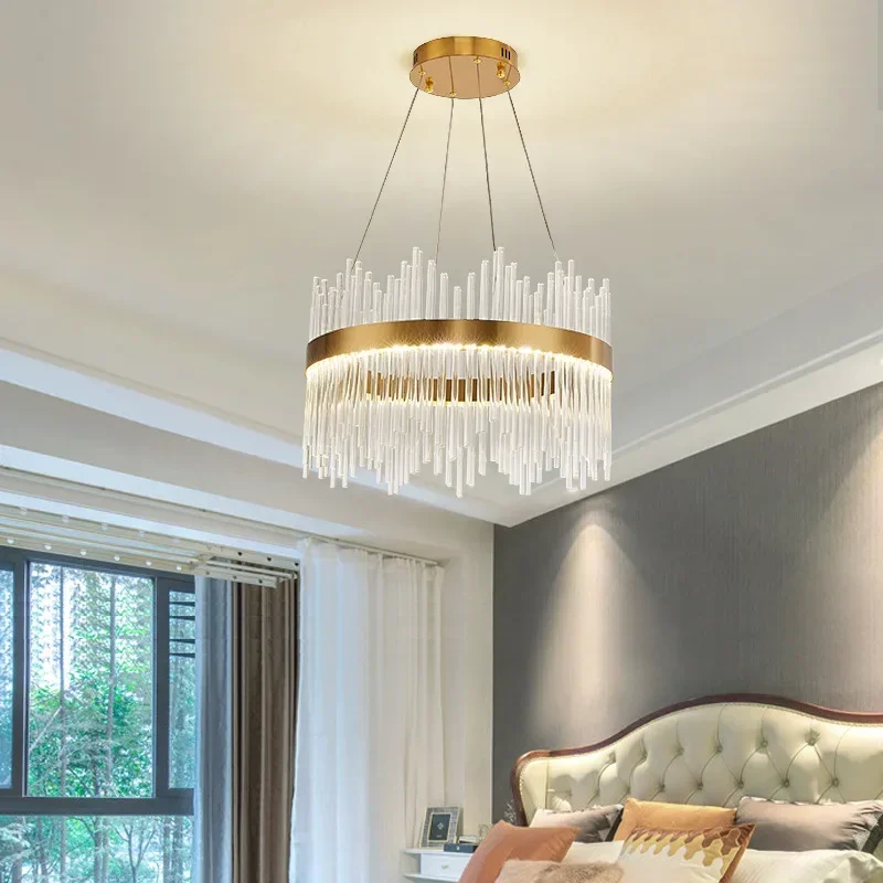 

Living room chandelier - crystal lamp Nordic light luxury Trendy modern minimalist style. Dining room bedroom lighting fixtures