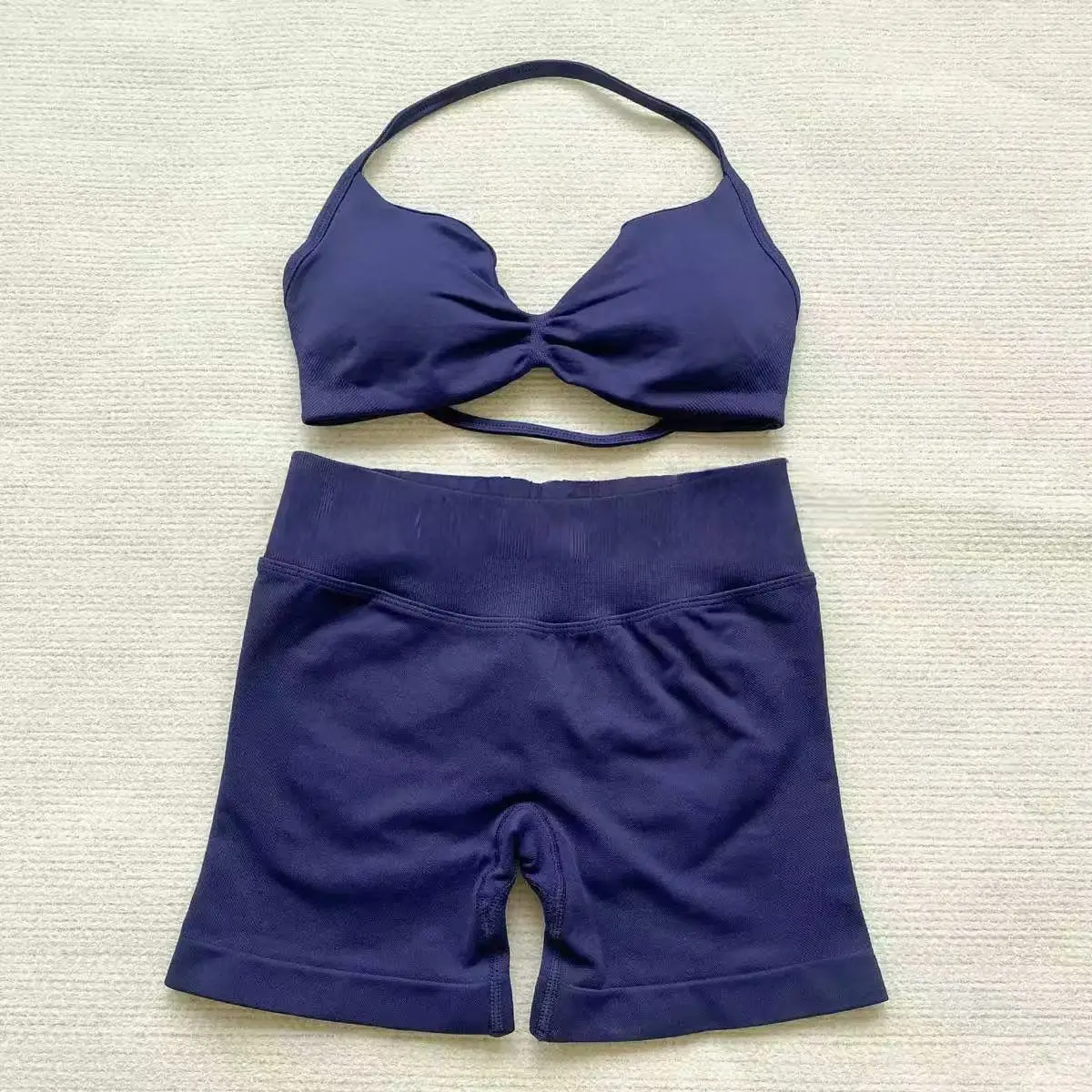 2-delige D-F logo bh-short set naadloze yoga top fitness set dames beauty back exercise running sport set fiets outdoor set