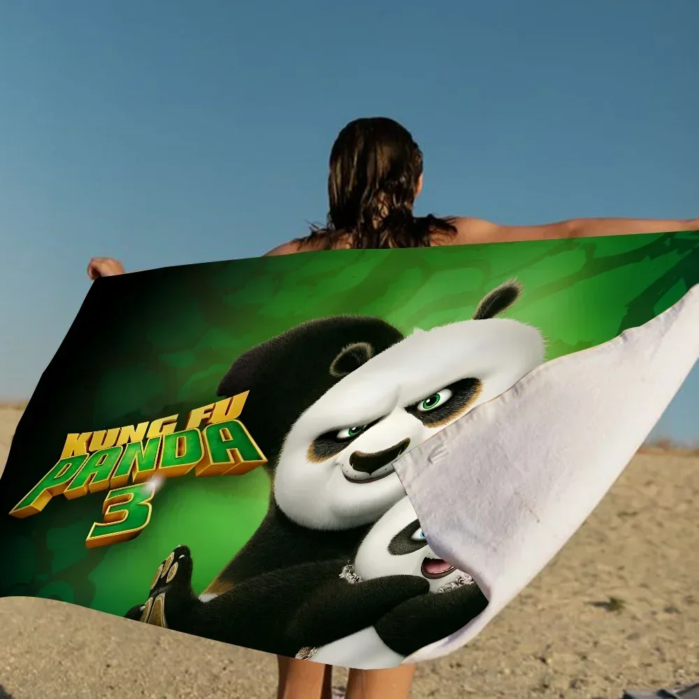 K-Kung F-Fu P-Panda Microfiber Blanket Quick Drying Beach Towels Oversized Printing Super Absorbent Pool Towel Blanket