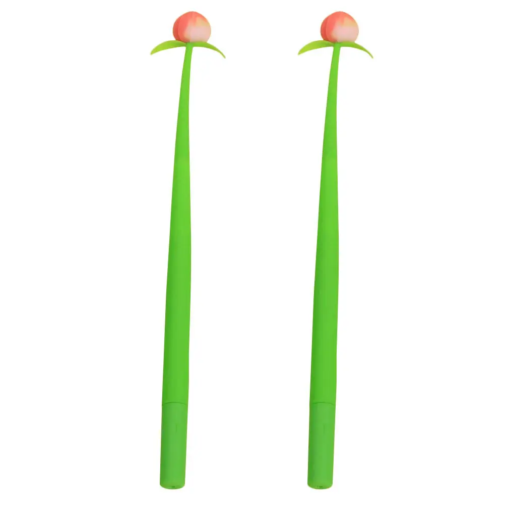 

2Pcs Peach Shaped Retractable Gel Pens Vibrant Smooth Ink Cute Fruit Design for Students Artists Office School Supplies