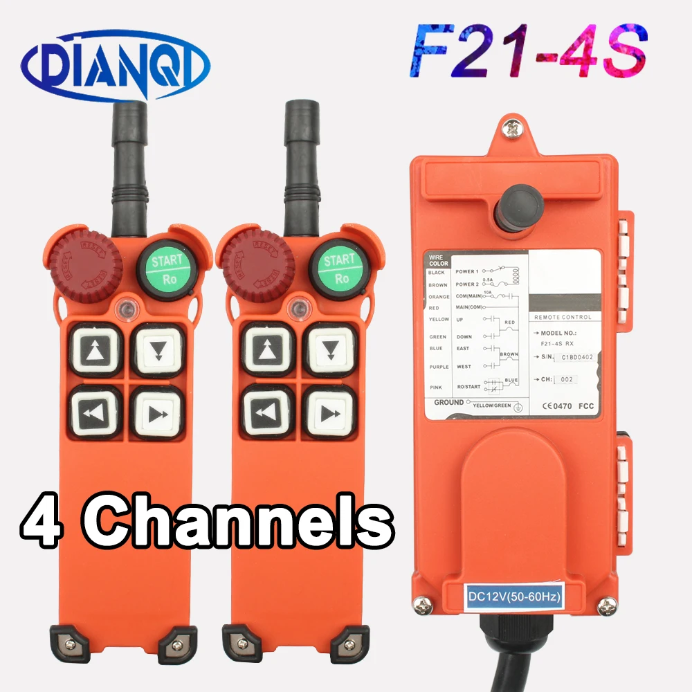 F21-4S 110V 12V 24V 220V 380V Industrial Wireless Radio remote controller crane switch pressure reset radio control crane switch