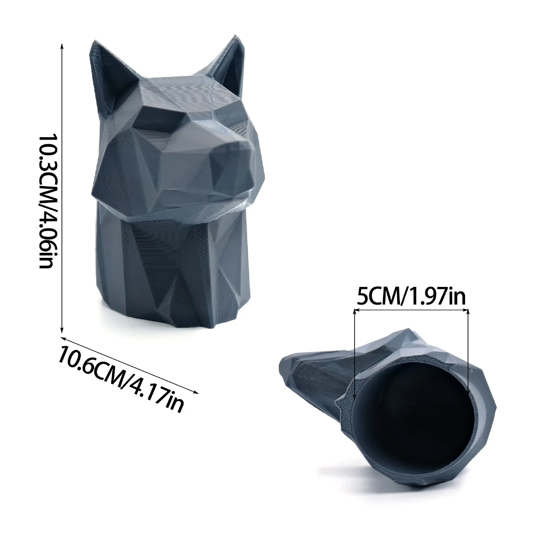 1個 50MM トレーラーヒッチカバー ウルフヘッド 3Dプリント ボールカバー ユニバーサルヒッチ スラスターカバー 車アクセサリー保護用