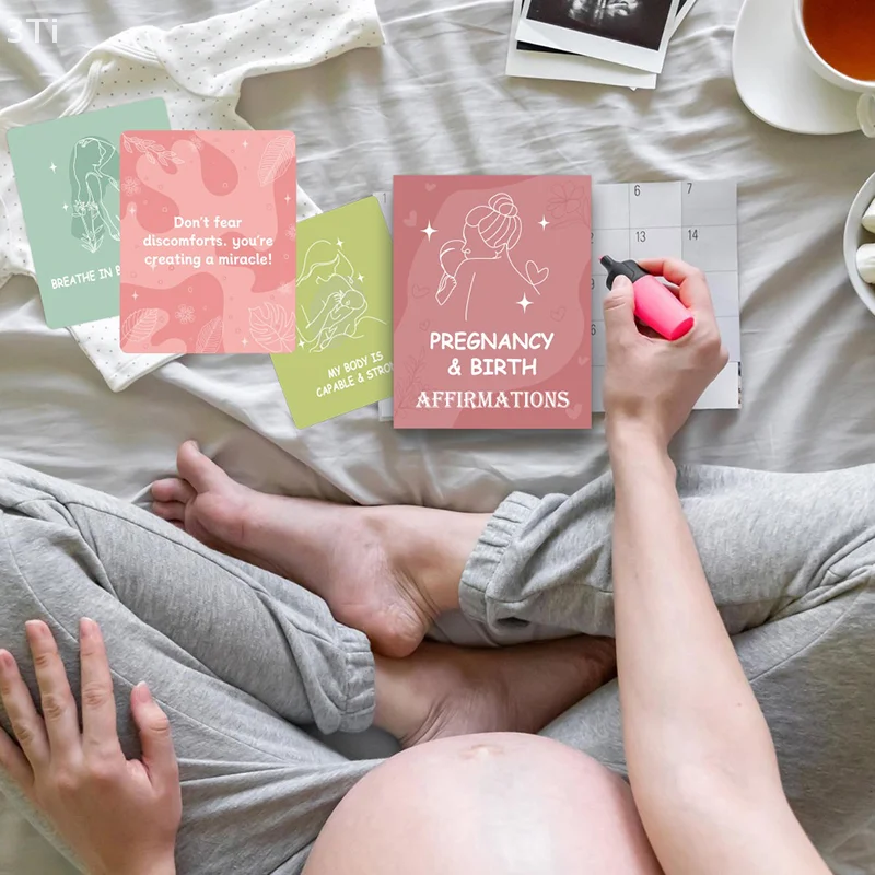 50장 임신 긍정 확언 카드, 여성과 소녀들을 위한 일일 긍정 동기 부여 카드.