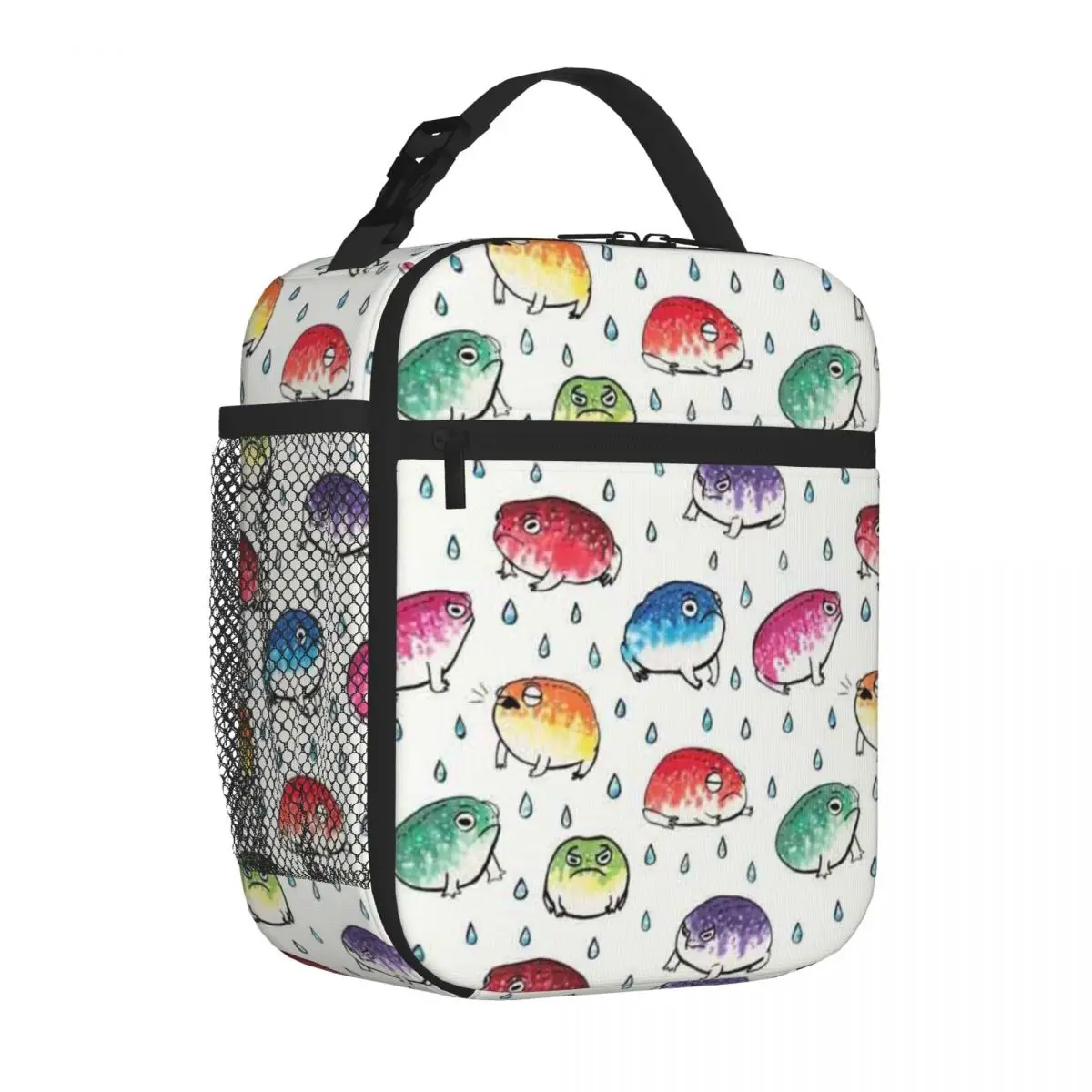 Bestselling Round Rain Frogs Splicing Color Meal Bag Teen School Neoprene Lunch Bag