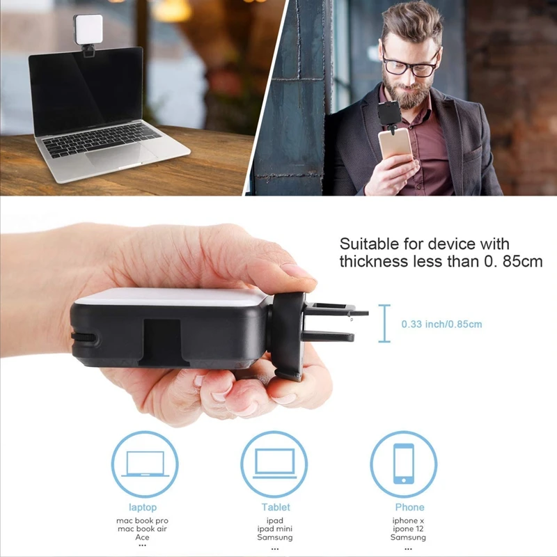 Luce di riempimento Porta di tipo C Lampada LED per videoconferenze Lampada LED regolabile Lampada a luce di riempimento