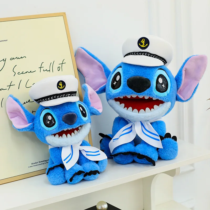 New Anime Navy Stitch Doll Cute Plush Toy Home Decorations Ornaments Gifts Cartoon Character Stuffed Animal Toy children gifts