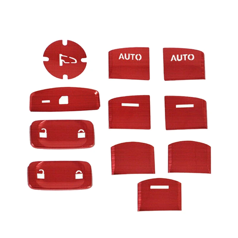 Car Window Switch Control Button Cover Trim Kit Red Fit for Honda CRV CR-V 2019 2018 2017 Without Heating Button Hole