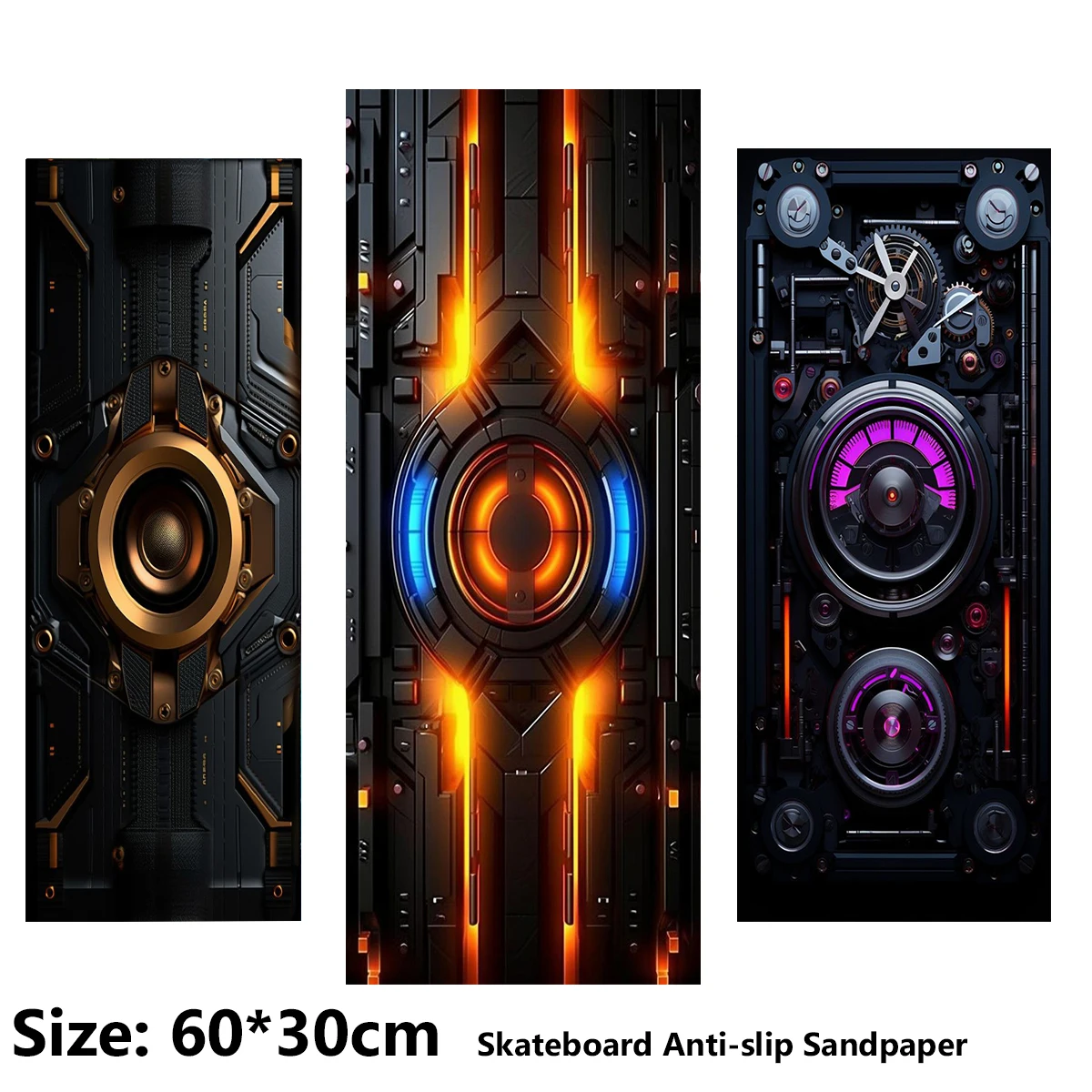 بارد ولامع Mecha نمط سكوتر كهربائي المضادة للانزلاق ملصق الصنفرة سكيت شريط لحام ورقة 60*30 سنتيمتر #1