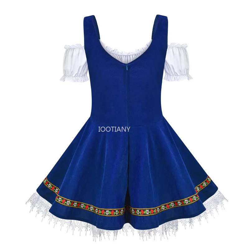 2024 Sexy German Oktoberfest Beer Girl Bavarian Traditional Party Ladies Wench Beer Maid Dirndl Dress Cospaly Festive Costume