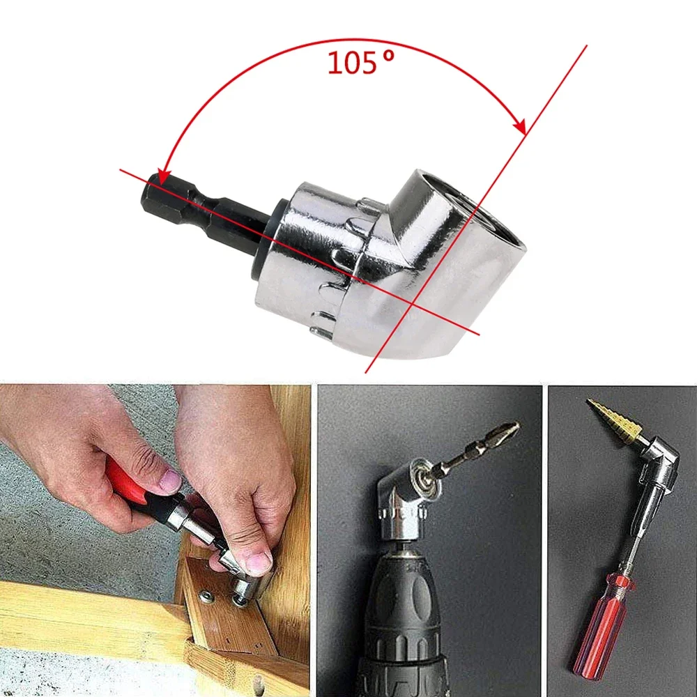 105 Degree Angle Screwdriver Set Holder Adapter Adjustable Bits Nozzles Angle Screw Driver Tool 1/4