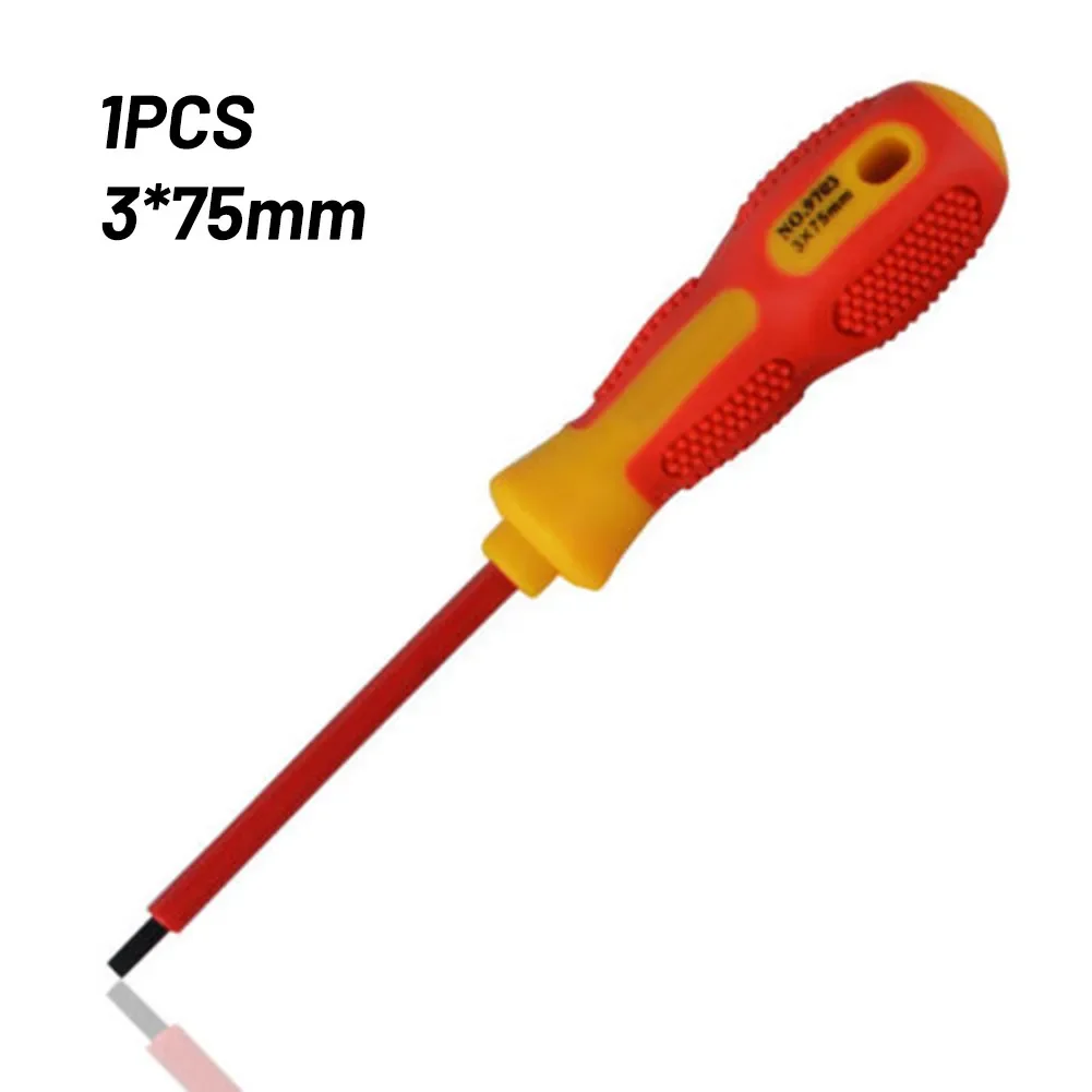 

Electrician Screwdriver Flat Cross Head Hand Tool Insulated Milling Shank Vanadium Steel 1000V Carpentry Electrical