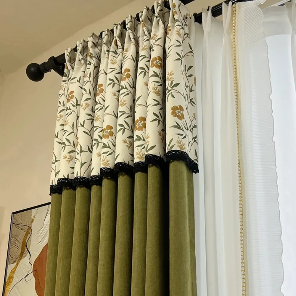 Luxury French Retro Chenille Valance Blackout Curtains for Living Room Bedroom High End Custom Drapes Energy Saving Drapes