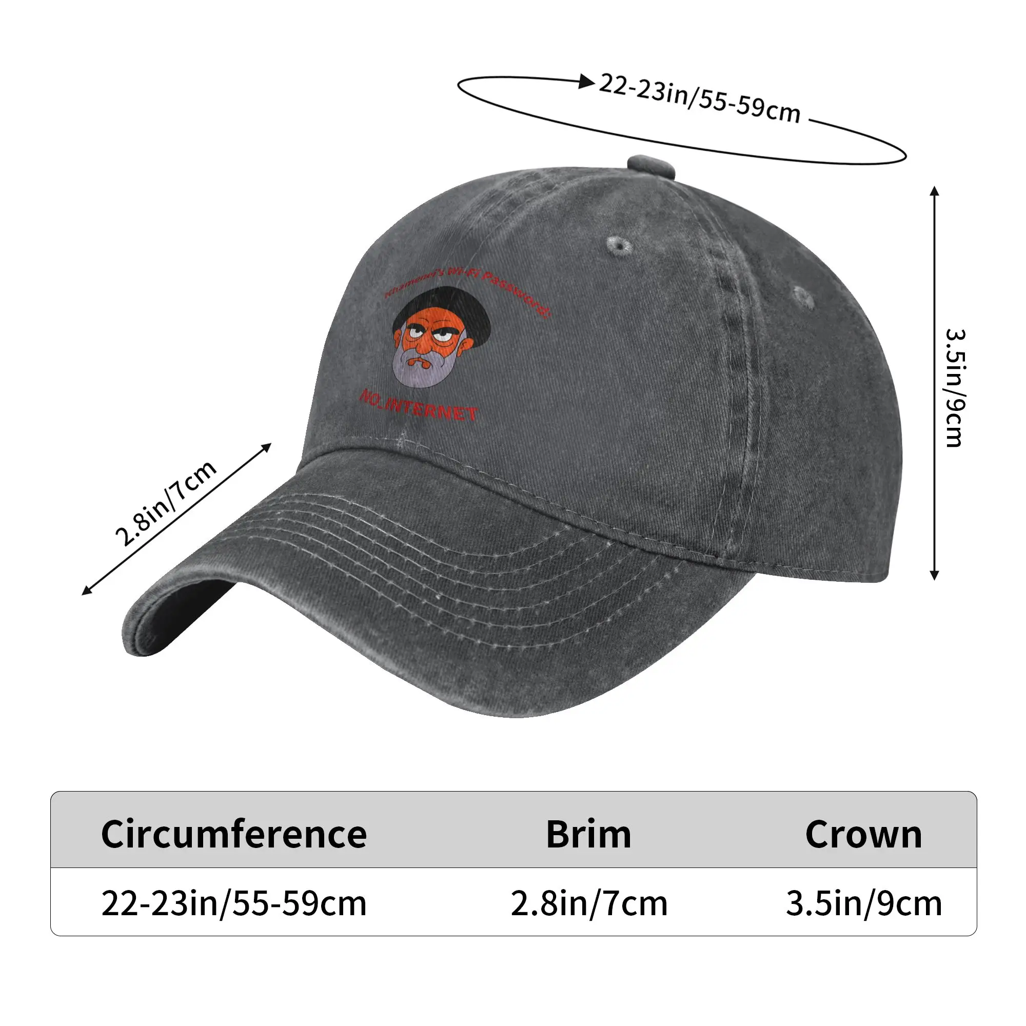 Khamenei Wi-Fi Password No Internet Political Satire Baseball Cap Accessories for Men Women  Adjustable Trucker Hat