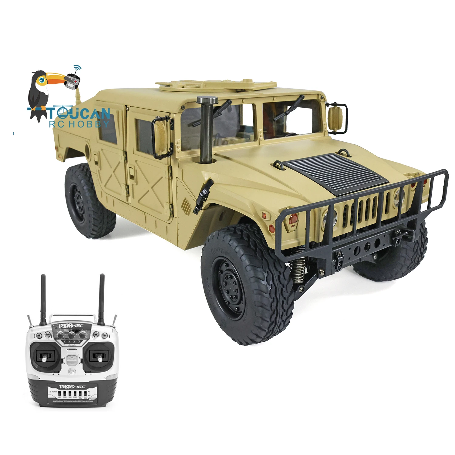 HG 1/10 RTR 4*4 US Militare P408 RC Auto Camion cingolato telecomandato W/O Sistema audio leggero All\'aperto Giocattoli per ragazzi Regalo TH15070