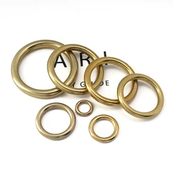 5pcs Round Buckle Solid Brass Cast O-Ring Seamless For Webbing Leather Craft bag strap belt pet collar High Quality