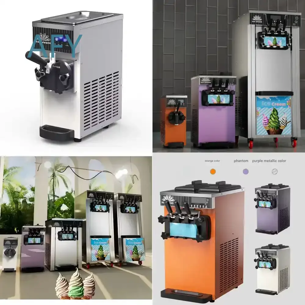 High Quality Mini Desktop Single Head Ice Cream Machine Small One Flavor Soft Serve Ice Cream Maker for Home Kitchen Office