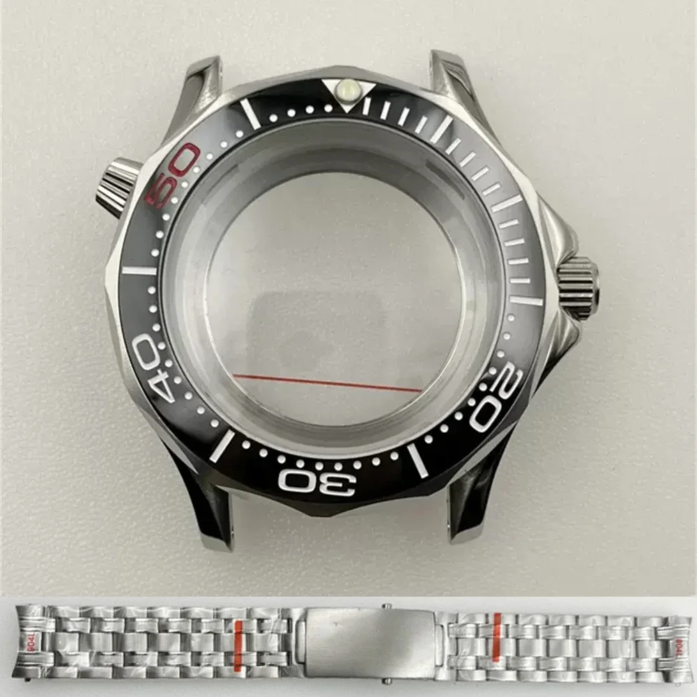 นาฬิกาผู้ชาย DIY อะไหล่ NH35 กรณี 42 มม.กระจกนูนสแตนเลสสตีลชุดสายคล้องคอสําหรับ NH35 NH36 4R35 4R36 การเคลื่อนไหว 31 มม.