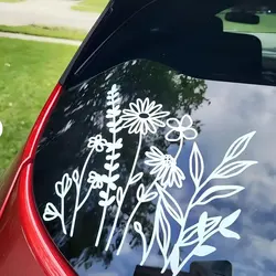 Wild Flower Decals for Camping, Laptop, Luggage, and Car - Glossy Stickers for Women.for a Unique and Personalized Look!