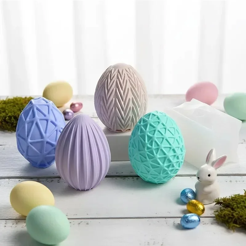 

Top Quality Easter Egg Rabbit Resin Casting Molds, Striped Eggs, Bunny Ears, Candle, Gypsum Ornaments, Silicone Molds, DIY Grid